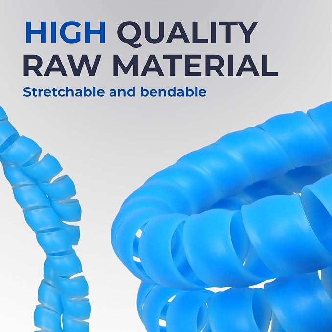 5/16" Spiral Cable Wrap, Plastic Wire Wrap Cord Protectors from Pets No Chew, Spiral Cable Management Sleeve Organizer for Computer Electrical Hydraulic Hose Protector (Blue, 10ft)