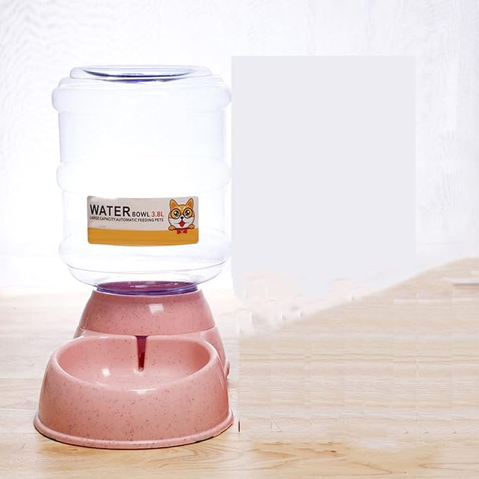 Haofy Automatic Pet Water Dispenser 3.8L Large Capacity Non Leak Gravity Water Bowl with Detachable Design Non Slip Base for Dogs Cats Ideal for Home Travel Crate Multi Pet Households (for Pink)