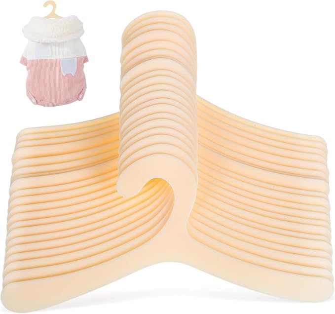Toyvian 40Pcs Pet Clothes Hangers for Small Pets Lightweight Dog Clothing Racks Neat Organizers for Cat Apparel Closet Storage