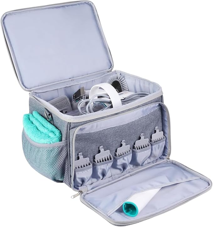 Home Storage Pet Grooming Gear Bag,Reinforced Carry Pouch, Multi Compartment Storage Solution, Mobile Cleaning Tool Organizer, Portable Utility Tote,Spacious Protective C