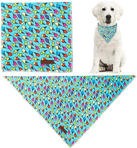 Summer Dog Bandana, Hawaii Bandana for Small Medium Dog, Cute Blue Puppy Bandana, Cotton Adorable Pet Triangle Bid Scarf Kerchief for Girl Boy Dogs or Cats