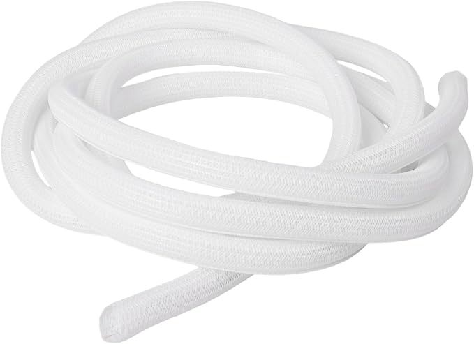 118.11 inch Self-Retracting Cable Sleeve, Fire-Resistant Wire Organizer for Home Office, Tangle-Free Cord Protector Against Pets Chewing, Black(White)