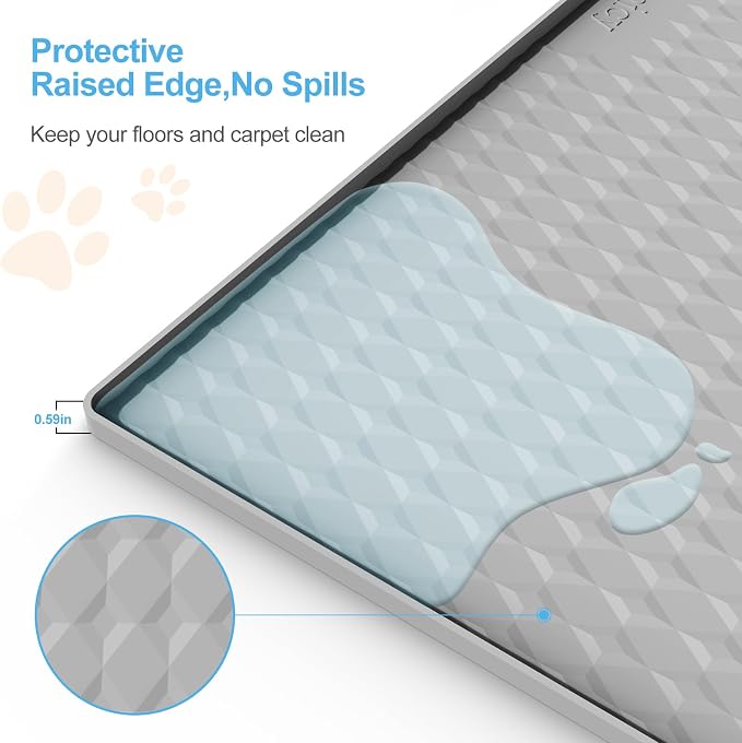 Filmicy Pee Pad Holder for Dogs,Silicone Dog Puppy Pad Holder, 24 x 24 No Spill Raised Lip High Edge,Portable, Leak-Proof Mat Holder for Dog Training Pads,Square Potty Trays for Home Floor Protection