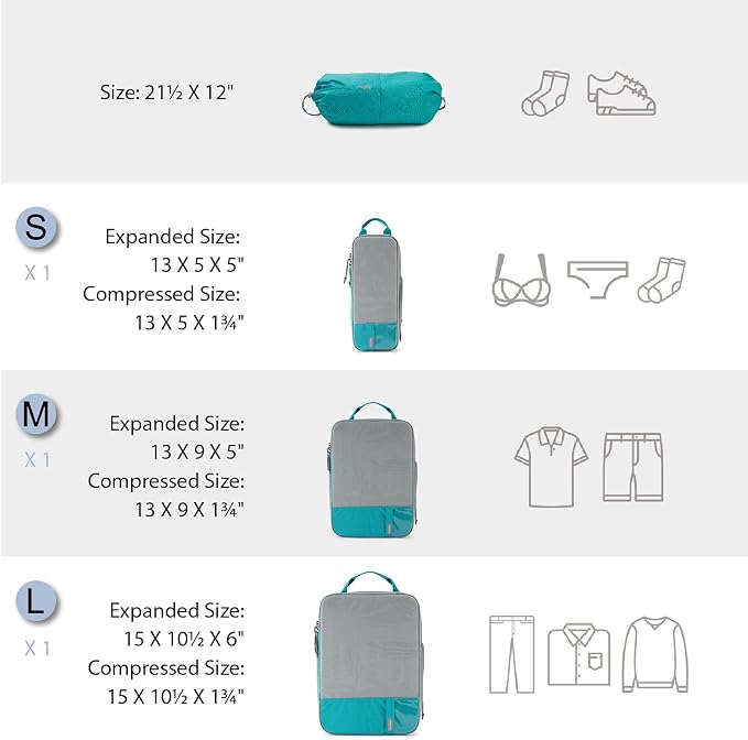 BAGSMART Compression Packing Cubes for Travel Essentials | 14 Set /6 Set /4 Set/2 Set, Lightweight, Durable