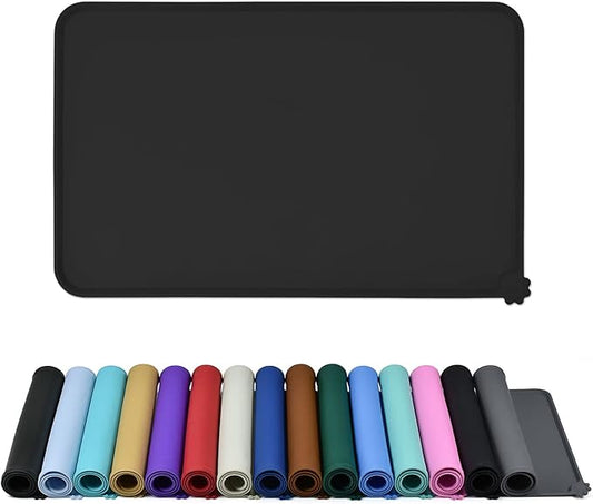 Reopet Waterproof Pet Feeding Mat, Non-Slip Silicone Placemats for Dog Cat Food and Water Bowl, High Raised Edges to Prevent Spills and Protect Floors