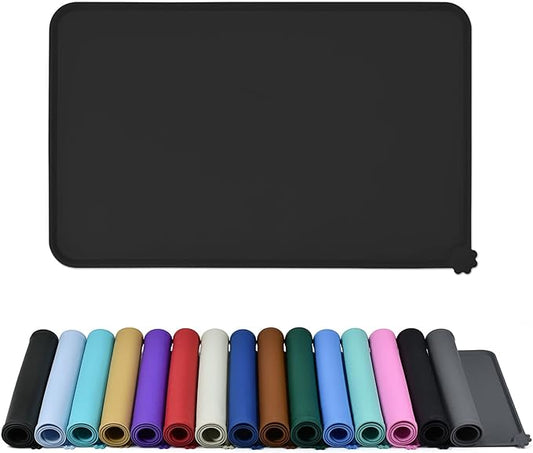 Reopet Waterproof Pet Feeding Mat, Non-Slip Silicone Placemats for Dog Cat Food and Water Bowl, High Raised Edges to Prevent Spills and Protect Floors