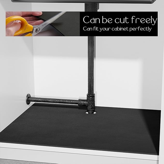 Under Sink Mats -(Cut-to-Fit) Absorbent Shelf Liner for Kitchen & Bathroom Cabinets, Quick-Dry Non-Slip Cabinet Protector, Waterproof Under Sink Pad for Leak Protection (Grey, 39''x 31'')