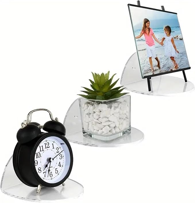 3pcs Acrylics Wall Mounted Shelves Accessory for Security Cameras Baby Monitors and Speakers Clear Storage Brackets