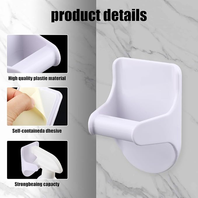 8 Pcs Wall Mount Spray Bottle Holder,Strong Adhesive Spray Bottle Hooks Holder,Spray Bottle Organizer Rack for Cabinet,Under Sink,Kitchen,Bathroom,Laundry Room