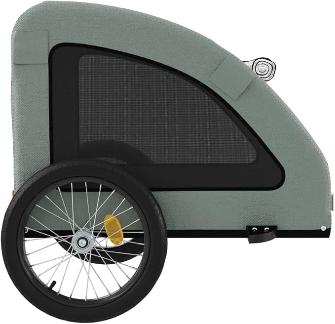Pet Bike Trailer for Small Dogs, Foldable Bicycle Cargo Trailer with Iron Frame and Oxford Fabric, Includes Mesh Windows, Reflectors and Flag for Safety
