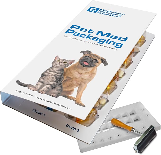 Pet Med Packaging 7-Day 2-Multi Doses Per Day Medication Blister Card Starter Kit - 6 Month Supply of Cards for Your Dog or Cat