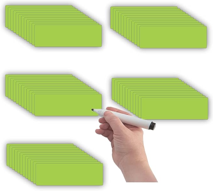 STTMGN Magnetic Dry Erase Labels (1x3,Pack of 60),Name Tags Magnets Sticker,Durable for Classroom&Office&Cabinet&Whiteboard&Refrigerator&Education&Home&More (Green) Saint Patrick's Day Gift