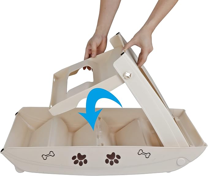 Dog Stairs for High Beds, Foldable Pet Steps Ramp with Non-Slip Bottom for Cats and Small Dogs, for Couch, Car, Portable Waterproof Dog Steps, Beige