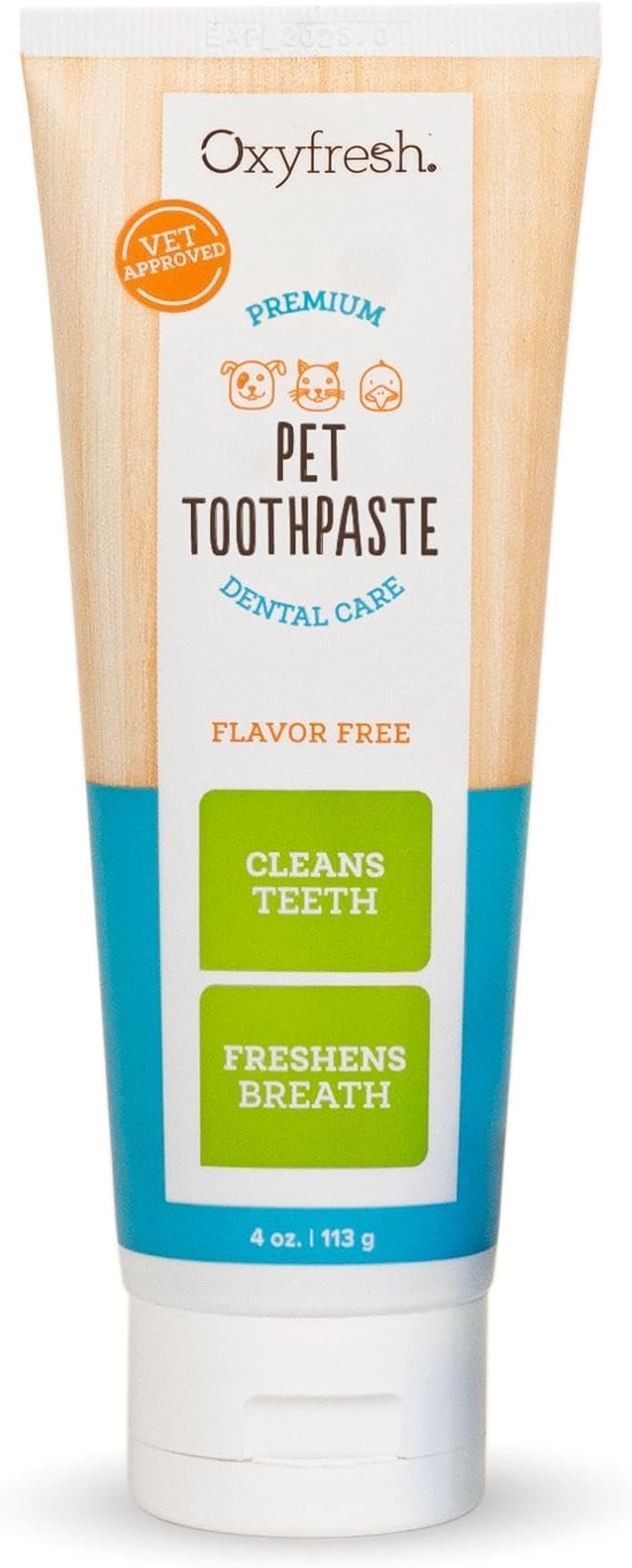 Oxyfresh Professional Cat & Dog Toothpaste, Teeth Cleaning Gel for Plaque, Tartar & Bad Breath, Vet-Approved Pet Dental Care, 4 oz