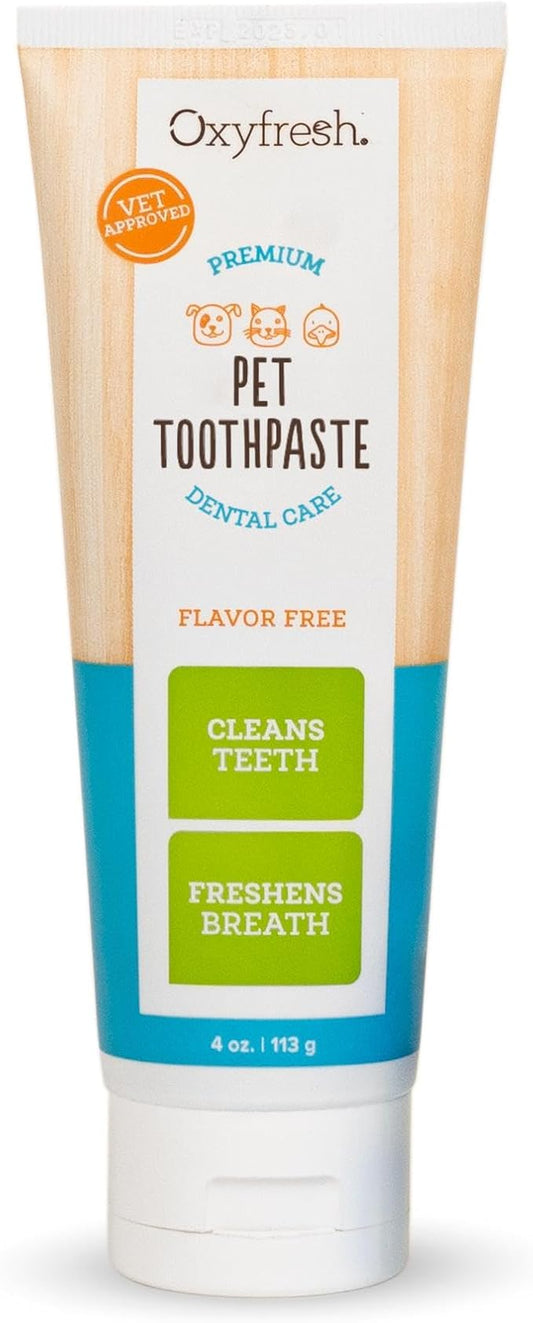 Oxyfresh Professional Cat & Dog Toothpaste, Teeth Cleaning Gel for Plaque, Tartar & Bad Breath, Vet-Approved Pet Dental Care, 4 oz