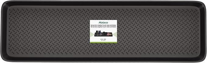Matace 1 Pack Rubber Extra Large Shoe Tray for Entryway,Long Boot Tray,Slim Boot Mat for Indoor and Outdoor Use,16x55 in, Rectangular (Pack of 1)