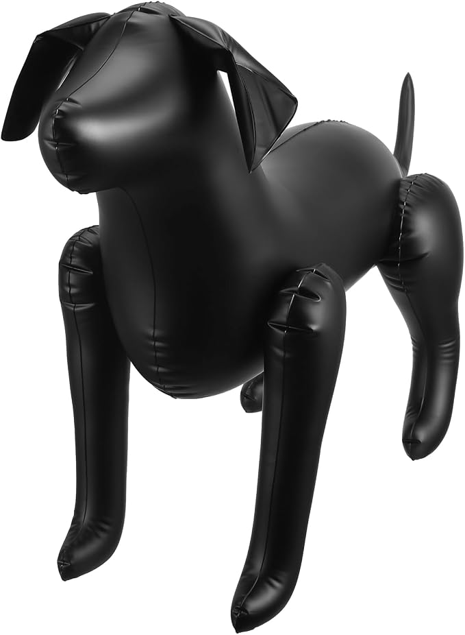 Toddmomy Inflatable Dog Mannequin - Black Waterproof PVC Self-Standing Medium Dog Dress Form for Pet Clothing Display E-Commerce Photography Trade Shows Labrador Doberman