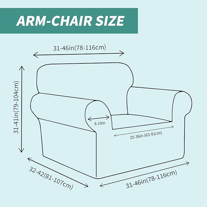 YEMYHOM Couch Cover Latest Jacquard Design High Stretch Sofa Chair Covers for Living Room, Pet Dog Cat Proof Armchair Slipcover Non Slip Magic Elastic Furniture Protector (Small, Dark Coffee)