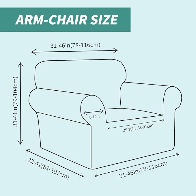 YEMYHOM Couch Cover Latest Jacquard Design High Stretch Sofa Chair Covers for Living Room, Pet Dog Cat Proof Armchair Slipcover Non Slip Magic Elastic Furniture Protector (Small, Army Green)