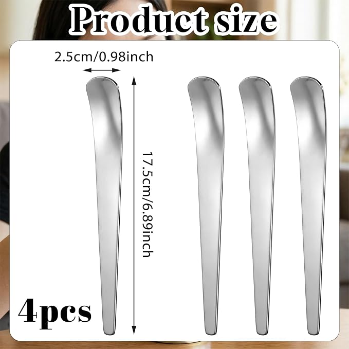 4 Pcs Dog Cat Spoon Pet Food Can Spoon Wet Food Storage Stainless Steel Can Scoop Long Handle Foods Scoop Feeder Portable Pet Feeding Spoons for Wet Foods and Cans