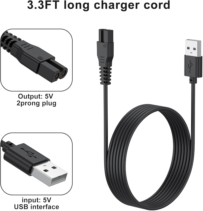 Charger for HOLDOG Dog Clippers, 5V 3.3ft USB Replacement Charging Cable for HOLDOG Cat Grooming Clippers with Cleaning Brush
