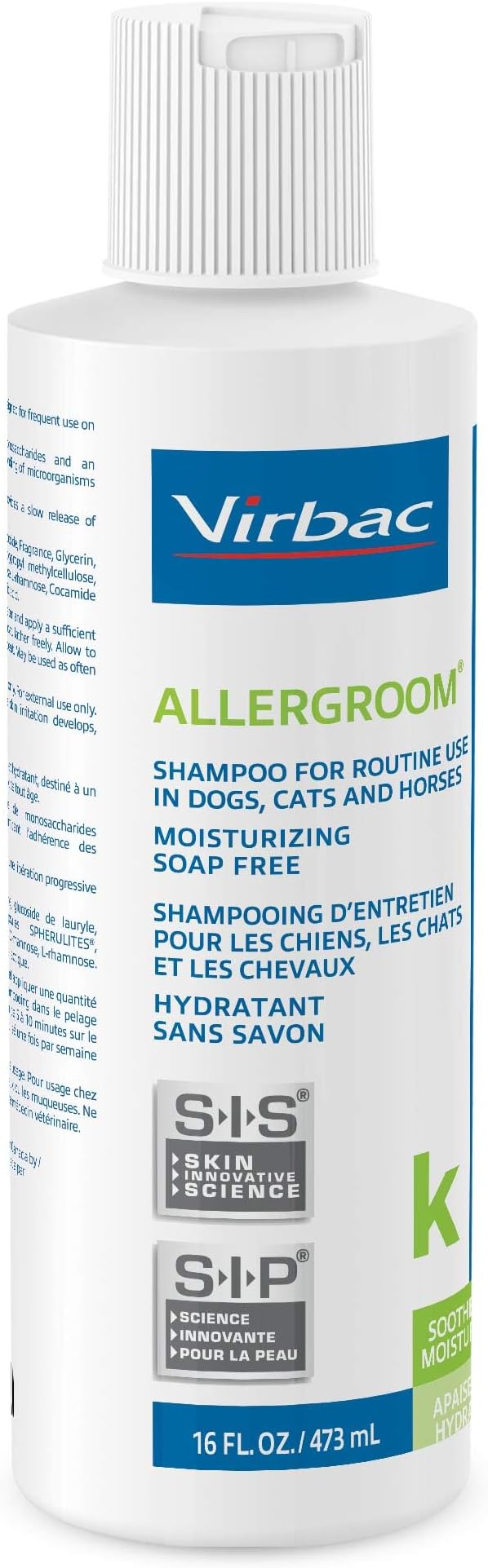 Virbac ALLERGROOM® Shampoo For Dogs, Cats & Horses (16 oz) - For Normal or Dry Skin
