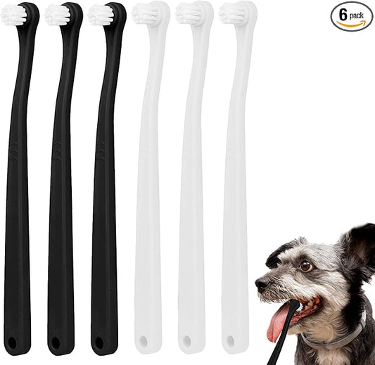 6Pcs Small Dog & Cat Toothbrush Kit - Soft Mini Brushes, Travel Portable, Deep Clean for Puppy, Kitten & Small Dog