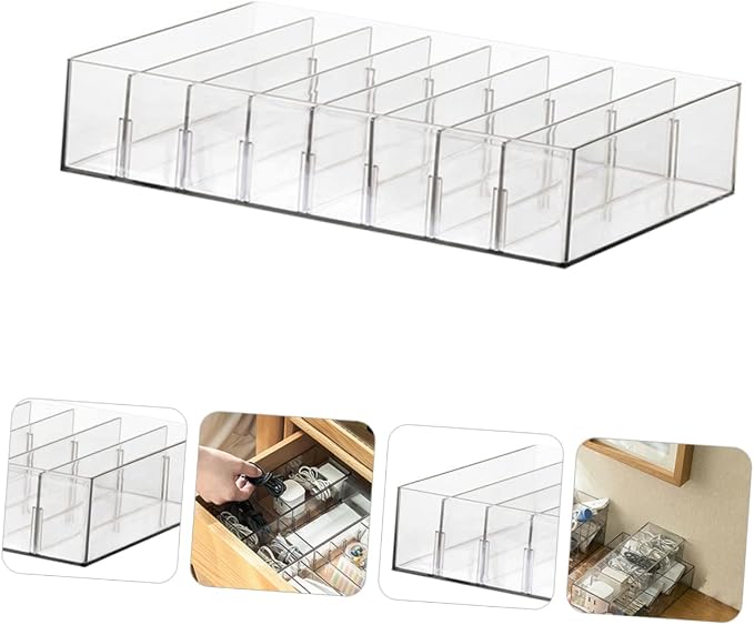 Mikikit Cord Management Box Jewelry Holder Power Cord Storage Efficient Home Organization Pet Material