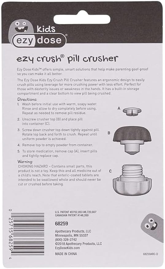 Ezy Dose Pill Crusher & Tablet Grinder, Storage Compartment, Large, Blue | Pill, Vitamins, Tablets, Crusher for Pets, Elderly, Crushes Medications into Fine Powder, Easy-to-Use Design, BPA Free
