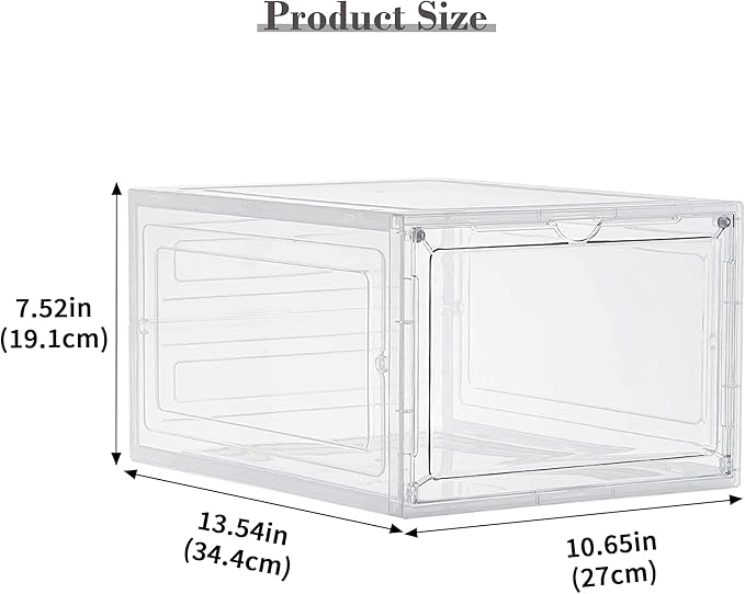 LXLXXL 18 Pack Storage Bins with Lids, 19 Qt Stackable Clear Storage Box | Plastic Storage Bins, Clear Acrylic Magnetic Door, Stackable Organizer Box, Display Case with Lid, for Home Office Organizing