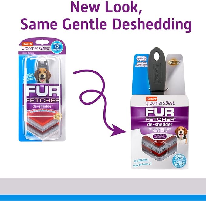 Hartz Groomer's Best Fur Fetcher De-Shedder Dog Brush,Black