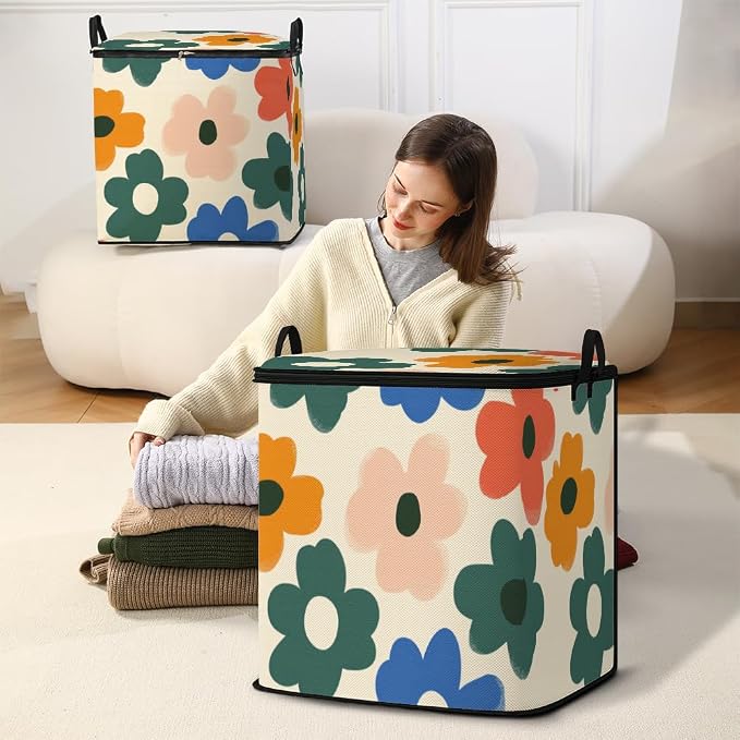 2pcs blanket storage bag for under bed,closet organizers 95L | clothing sweater sheet bedding comforter duvet quilt pillow toy storage bags with lids,dorm room essentials for containers