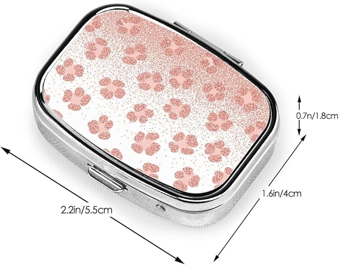 Cheetah Skin Wild Animal Pink Rose Gold Leopard Print Pill Box Moisture Proof Pill Case Travel Pill Organizer for Pocket Purse, Daily Portable Medicine Box