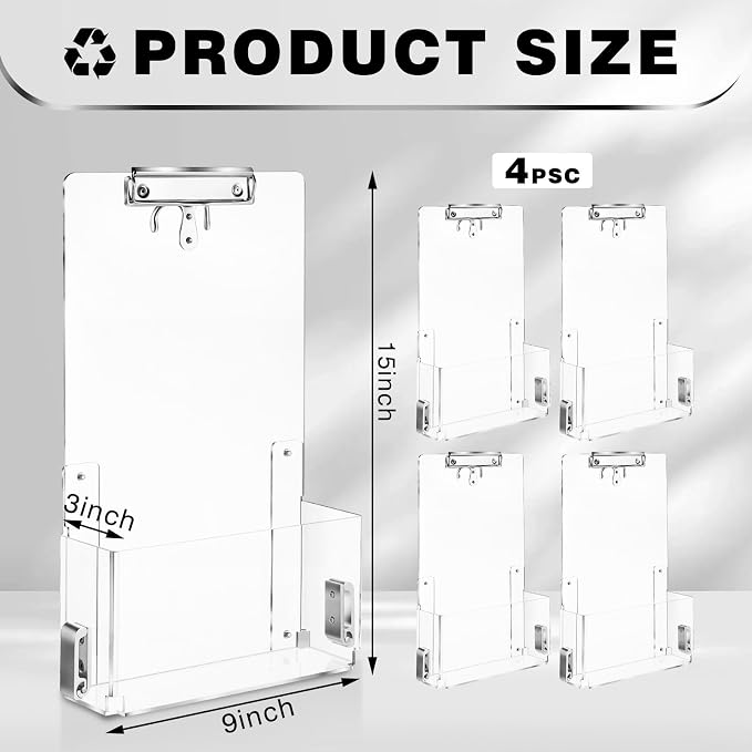 Leinuosen 4 Pack Kennel Cage Storage Basket Bin for Accessories and Supplies Veterinary Cage Acrylic Storage Rack for Kennel, Crate, Cat Accessories Acrylic Display Stand Brochure Holder