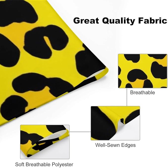 Soft and Lightweight Pet Accessories Scarf Animal Skin Cheetah Leopard Leather Print Yellow for Small, Medium, Large Dogs and Cats Travel, Beach Vacation, Daily Use