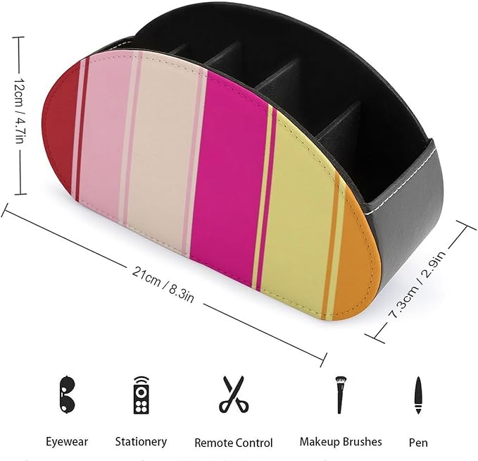Remote Control Holder Caddy LGBT Lesbian Pride Table Desk Storage Organizer | LGBT Lesbian Pride, PU Leather, 5 Compartments, Fits TV Remotes, Media Player, Office Supplies