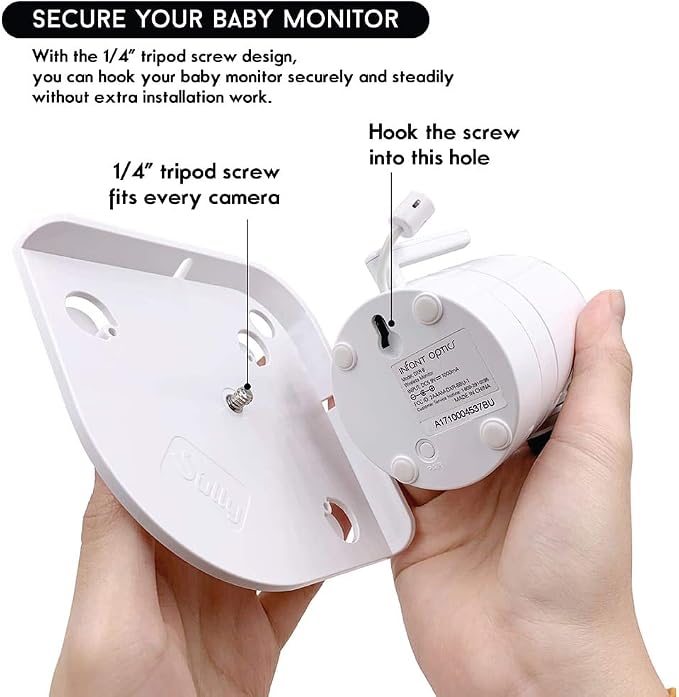 Baby Monitor Shelf Mount for Hello Baby Corner Camera Shelf Compatible with Infant Optics DXR-8 DXR-5 Arlo Baby Babysense 7 Motorola - Universal Wall Mounts Crib Cam Holder for Infants Video