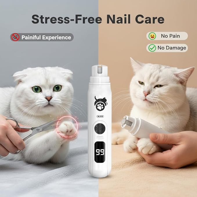 Dog Nail Grinder Quiet Safe Pet Nail Trimmers Professional Dog Nail Clipper Grooming Tools for Small Medium Large Dogs & Cats with 3 Speeds & LCD Screen