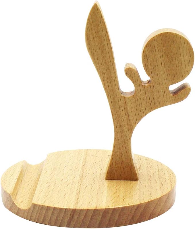 Cartoon Cell Phone Holder Stand Wooden Smartphone Desk Holder for All Mobile Phones Animal Phone Stand Desk Ornament