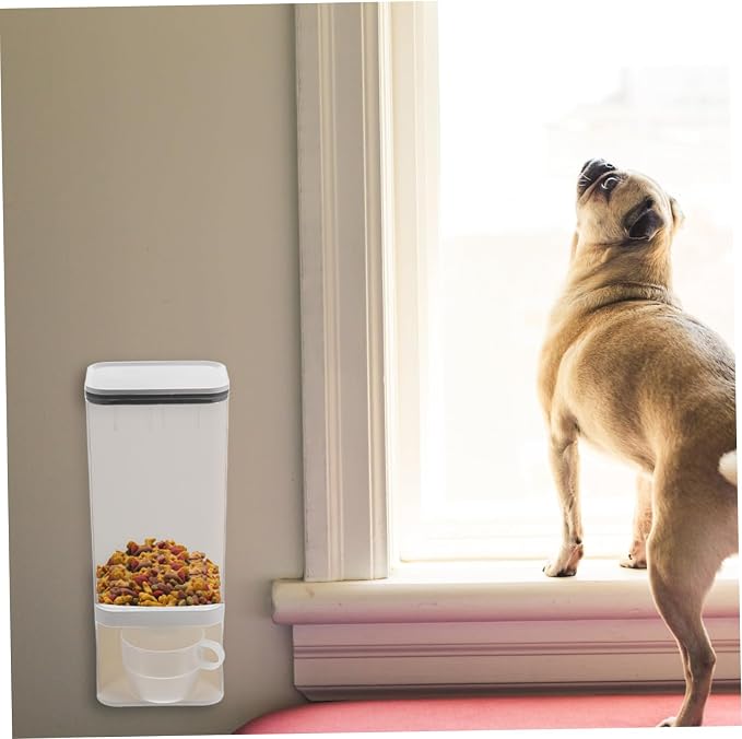 BESPORTBLE Pet Food Storage Wall-mounted Dispenser for Dogs and Cats Airtight and Moisture Food Storage Case