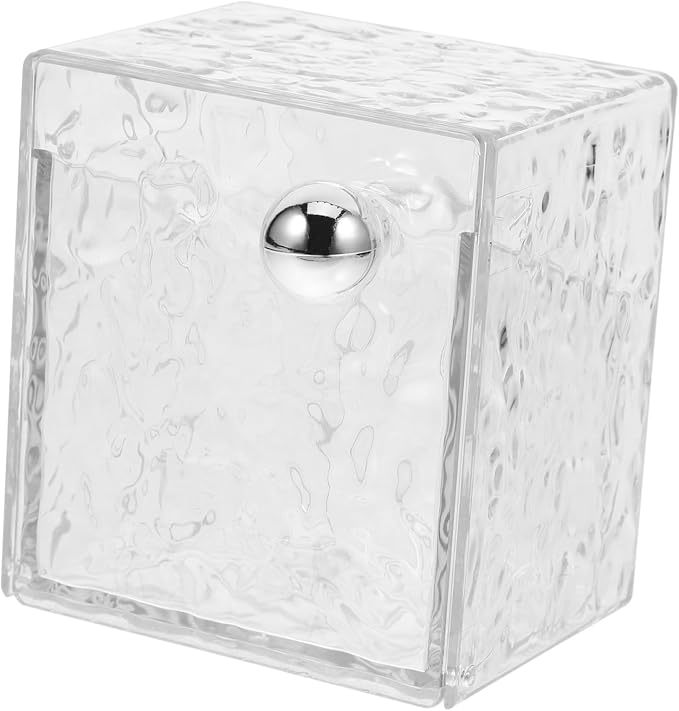 Cabilock Cotton Pads Holder Vanity Organizer Wall-mounted Storage Canister Box Pet Material