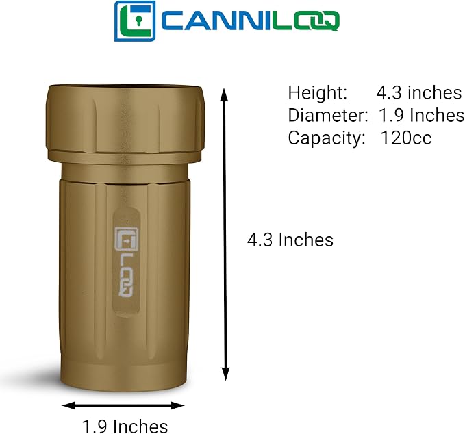 TXD120 Airtight Storage Jar and Smell Proof Container Keeps Herbs Fresh for Months, 120ml, Tan Body, Tan Cap