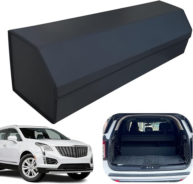 Car Trunk Organizer for For Cadillac XT5 - Custom Fit,Easy Installation，Large Space Outdoor Trunk Organizer with Leather,Hook and Loop Fastener,4-Layer Cover,For Cadillac XT5 2017-2025