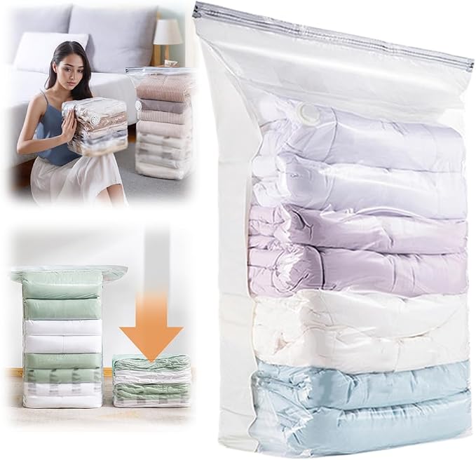2026 New No-Pump Vacuum Storage Bags, Cube Compression Space Saver Bags, Upgrade Large Storage Compression Bags No-Pump 3D Vacuum Storage Bags for Clothes, Comforters, Blankets (31.4 * 39.3 in)