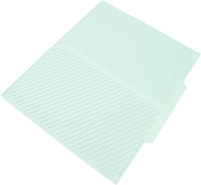 Generic Silicone Dish Drying Mat Heat Insulated Multipurpose Large Dish Drain Pad Pet Feeding Mat Kitchen Countertop Organizer 40.5x50.5cm