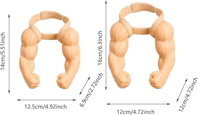 Cat Muscle Arms Pet Costume, Funny 3D Printed Buff Design, Lightweight Adjustable Neck Hanging Shoulder Outfit with Big Biceps Hands, Halloween Cosplay Photo Prop for Cats & Small Dogs, Small