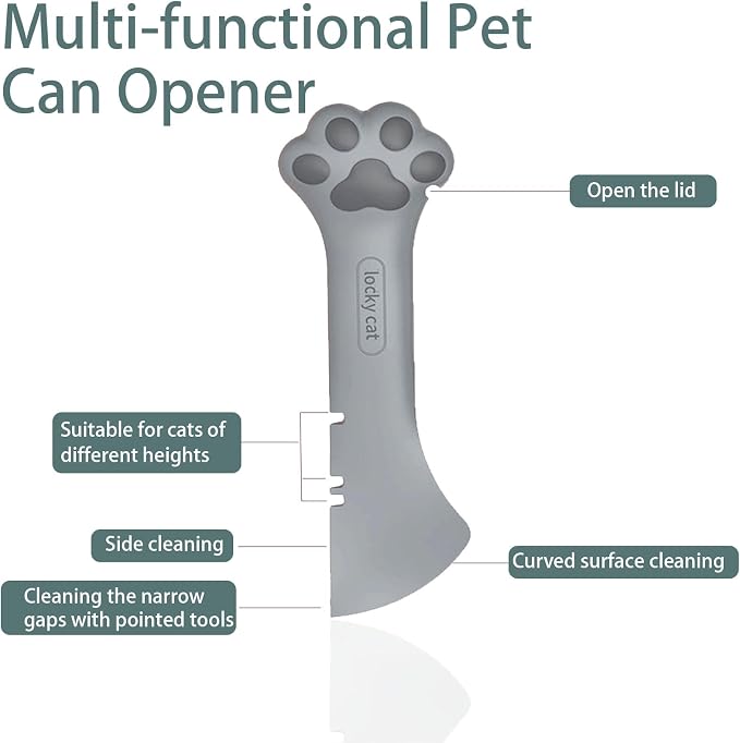 4 Pcs Pet Cans Supplies Set, Cat Food Can Lid Cover | Cute Paw Shape Opener Spatula Pet Wet Food Spoon Silicone Can Lids for Kitten Dog Cans