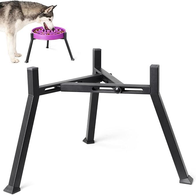 LOOBANI Elevated Dog Bowl Stand Adjustable 8.2"-11" Width for Large Seniors | for Senior & Arthritic Dogs, Reduces Neck Strain, Non-Slip Rubber Feet, Rust-Proof Stand, Easy Clean