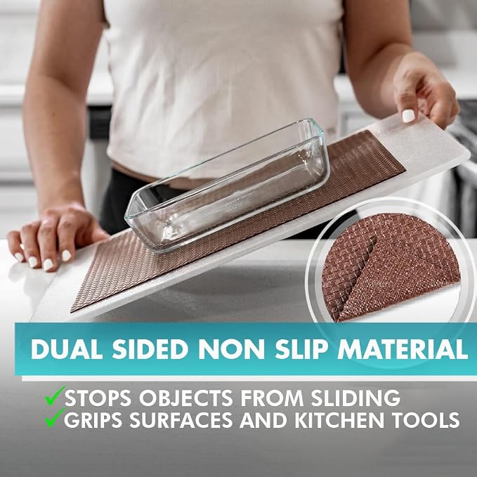 Shelf Liner, Drawer Liner & Kitchen Cabinet Liner – Thick, Waterproof Rubber – Non-Adhesive for Fridge, Closet, Pantry, Bathroom, Toolbox