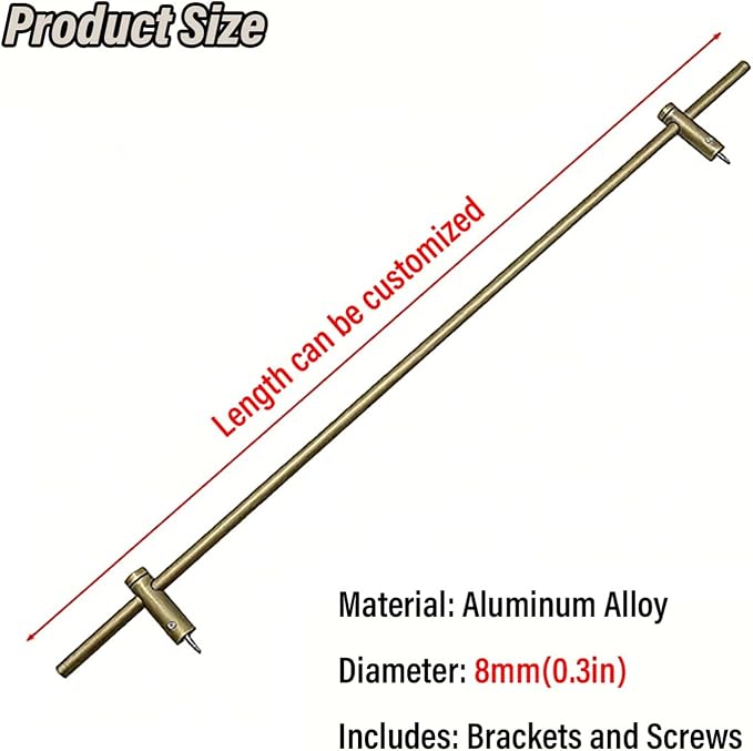 Boohelf Guard Rail Set - Adjustable Shelf Guard Bar, Easy Install Tipping Rail for Cabinets, Kitchen & Bathroom Organizer, Durable Round Rod for Home Decor